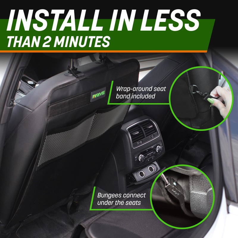 DRIVE AUTO PRODUCTS - 2 Pack Car Seat Back Protectors, Reversible Kick Mats - Gray - Image 5